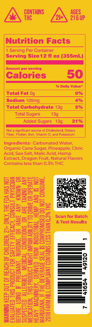 Tree Time Pineapple Dragon Fruit THC seltzer lifestyle photo